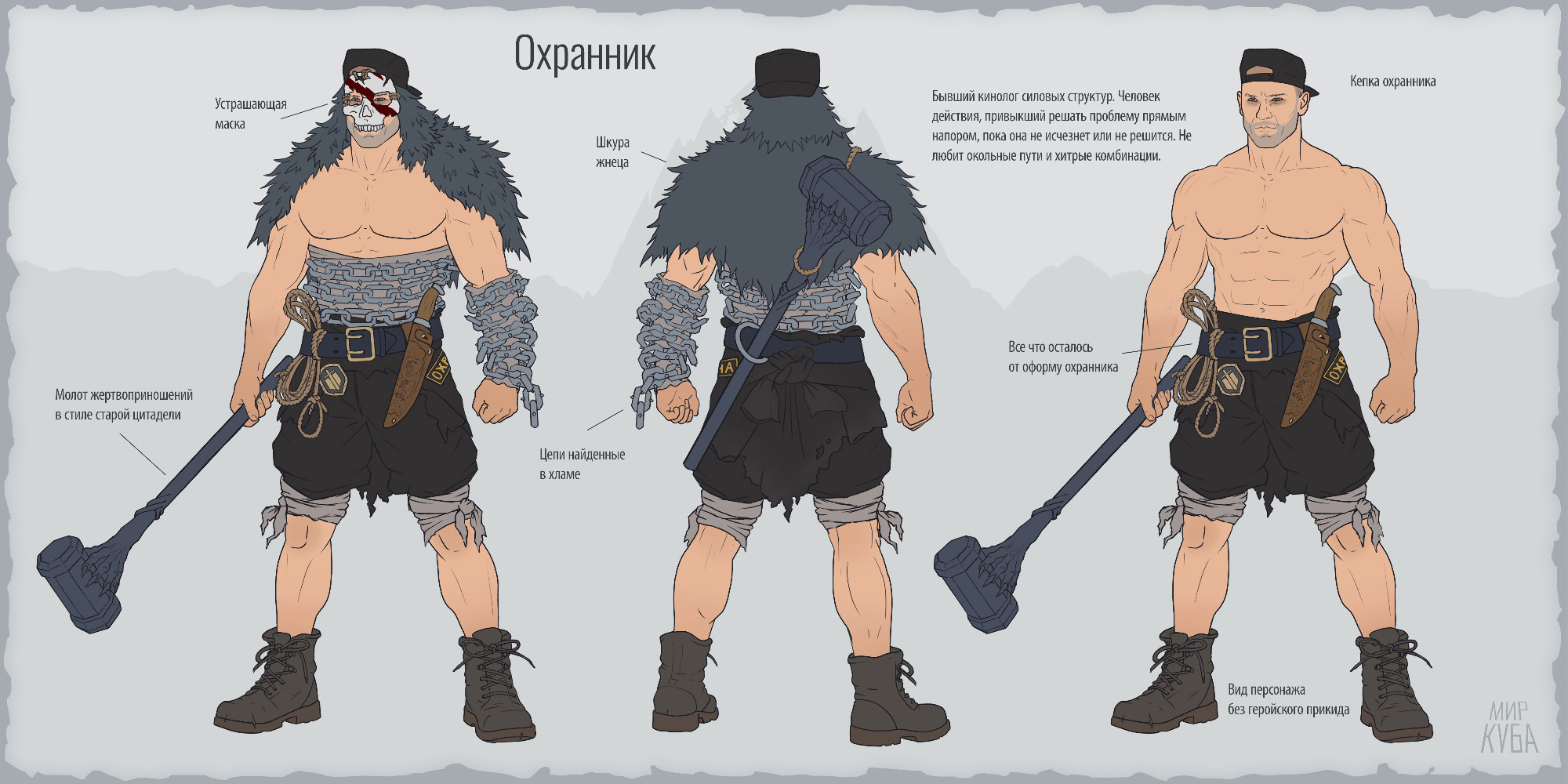 Character design Охранника для проекта Мир куба