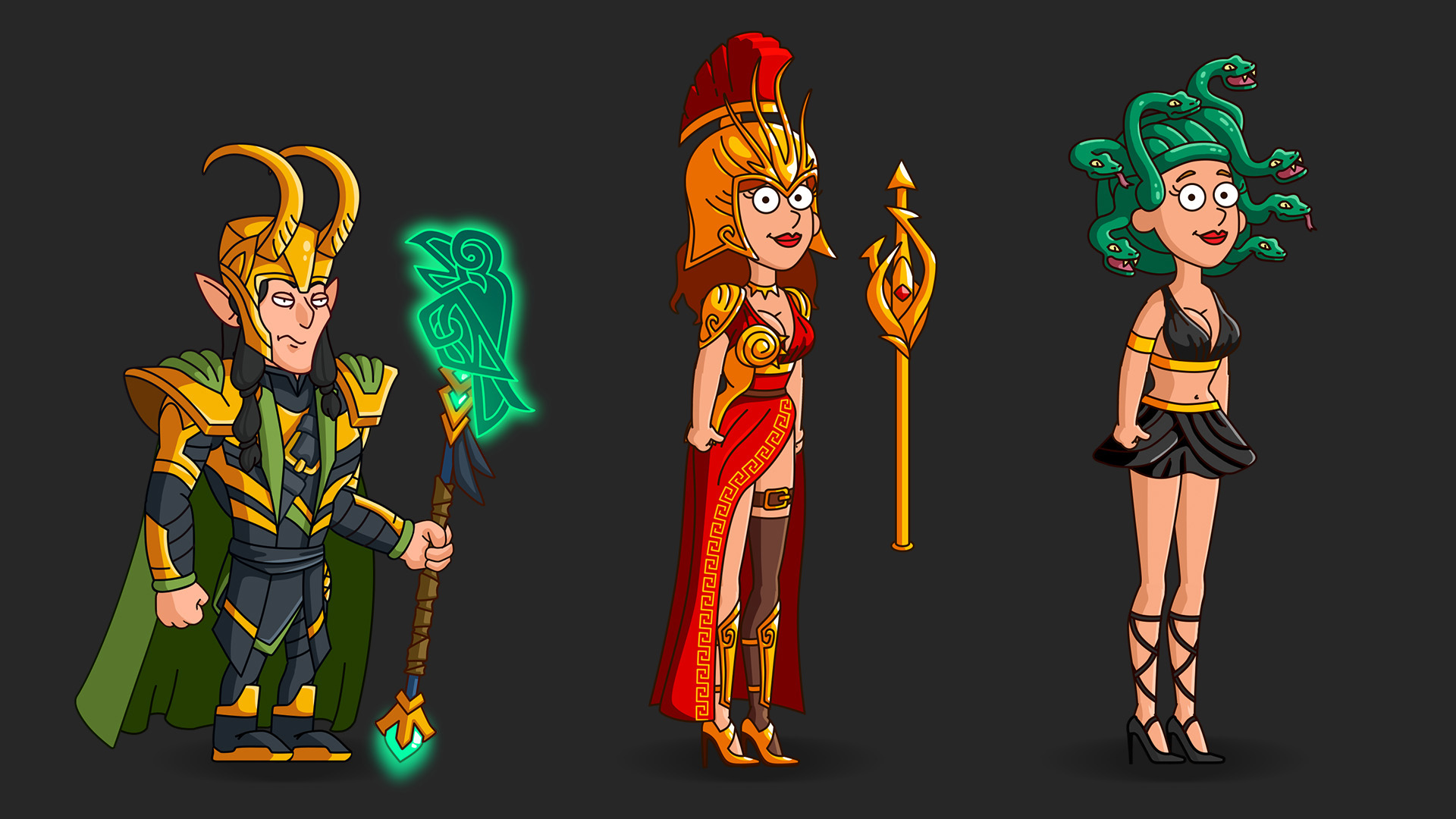 Character design кастомных персонажей для рекламы Hustle Castle