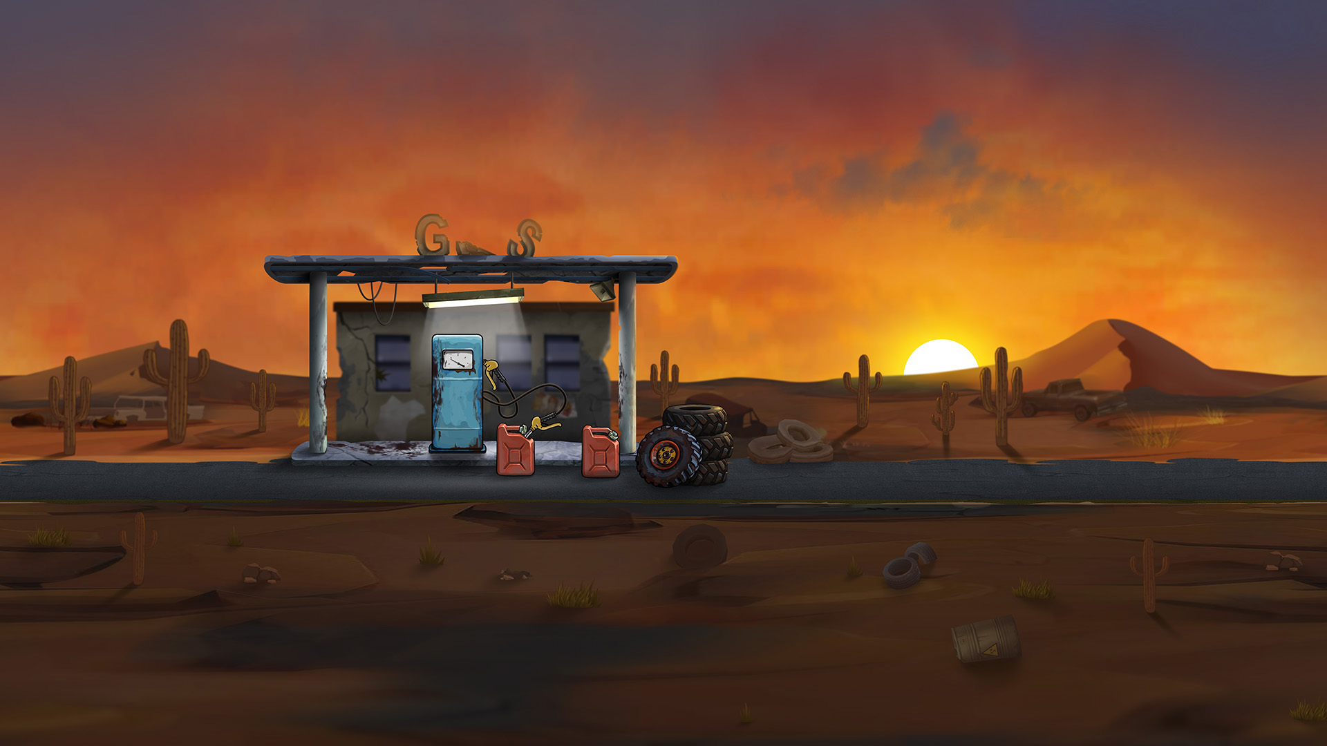 2D art окружения для рекламного материала Zero City